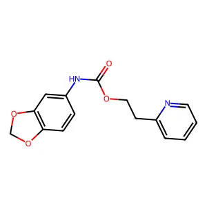Carbamic acid, N-(1,3-benzodioxol-5-yl)-, 2-(2-pyridyl)ethyl ester structure