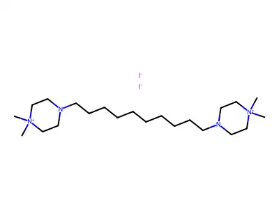 Piperazinium, 4,4'-decamethylenebis(1,1-dimethyl-, diiodide structure