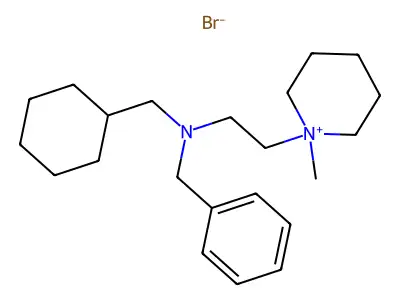 Piperidinium, 1-(2-(benzyl(cyclohexylmethyl)amino)ethyl)-1-methyl-, bromide structure
