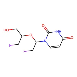 2',3'-Dideoxy-2',3'-diiodo-2',3'-secouridine structure