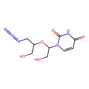 3'-Azido-3'-deoxy-2',3'-secoribouridine structure