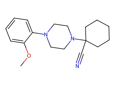 Cyclohexanecarbonitrile, 1-(4-(o-methoxyphenyl)-1-piperazinyl)- structure