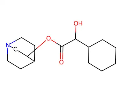 Cyclohexaneglycolic acid, 3-quinuclidinyl ester structure