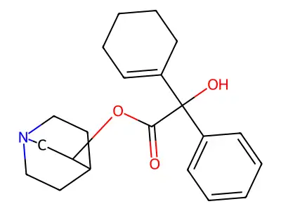 1-Cyclohexeneglycolic acid, alpha-phenyl-, 3-quinuclidinyl ester structure