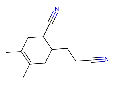 4-Cyclohexenenitrile, 5-(2-cyanoethyl)-1,2-dimethyl- structure