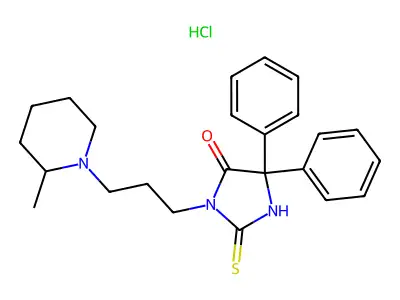 5,5-Diphenyl-3-(3-(2-methylpiperidino)propyl)-2-thio-hydantoin hydrochloride structure