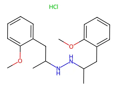 Hydrazine, 1,2-bis(o-methoxy-alpha-methylphenethyl)-, hydrochloride structure