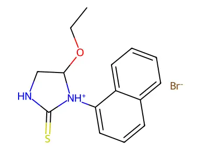 Imidazolidine-2-thione, 5-ethoxy-1-(1-naphthyl)-, hydrobromide structure