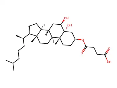 4-((5,6-Dihydroxycholestan-3-yl)oxy)-4-oxobutanoic acid structure