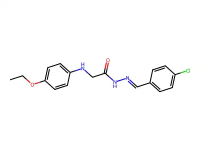 N-[(4-chlorophenyl)methylideneamino]-2-(4-ethoxyanilino)acetamide structure