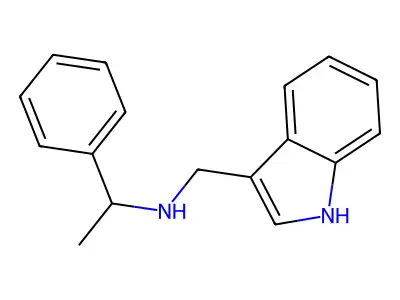 N-(1H-indol-3-ylmethyl)-1-phenylethanamine structure