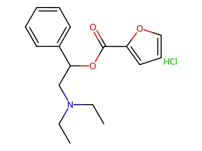 2-Furoic acid, alpha-((diethylamino)methyl)benzyl ester, hydrochloride structure