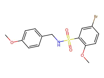 5-bromo-2-methoxy-N-(4-methoxybenzyl)benzenesulfonamide structure
