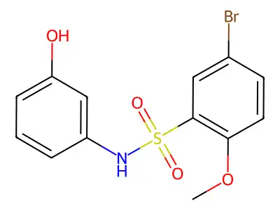 5-bromo-N-(3-hydroxyphenyl)-2-methoxybenzenesulfonamide structure