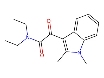 N,N-二乙基-1,2-二甲基吲哚-3-乙醛酰胺 structure