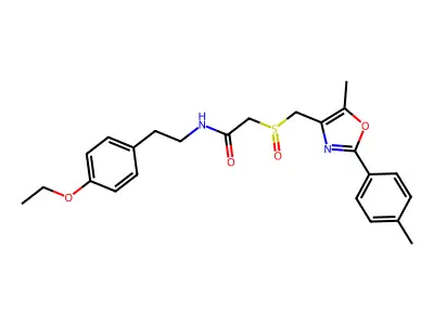 N-[2-(4-Ethoxyphenyl)ethyl]-2-[[[5-methyl-2-(4-methylphenyl)-4-oxazolyl]methyl]sulfinyl]acetamide structure