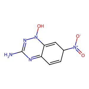 1-hydroxy-7-nitro-7H-1,2,4-benzotriazin-3-amine structure