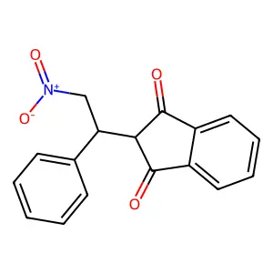 1H-Indene-1,3(2H)-dione, 2-(2-nitro-1-phenylethyl)- structure