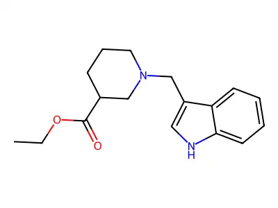 1-(3-吲哚甲基)哌啶-3-甲酸乙酯 structure