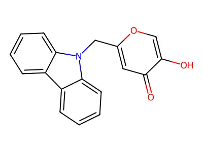 4H-Pyran-4-one, 2-(carbazol-9-ylmethyl)-5-hydroxy- structure