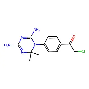 2-Chloro-1-[4-(4,6-diamino-2,2-dimethyl-1,3,5-triazin-1-yl)phenyl]ethanone structure