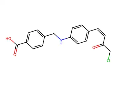 Benzoic acid,4-[[[4-(4-chloro-3-oxo-1-buten-1-yl)phenyl]amino]methyl]- structure