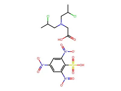 Glycine, N,N-bis(2-chloropropyl)-, 2,4,6-trinitrobenzenesulfonate structure