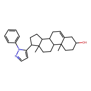 17-(1-Phenyl-1H-pyrazol-5-yl)androst-5-en-3-ol structure