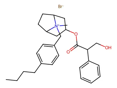 8-(p-Butylbenzyl)atropinium bromide structure
