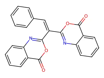 4H-3,1-Benzoxazin-4-one, 2,2'-(2-phenylethenylidene)bis- structure