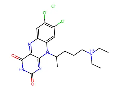 Isoalloxazine, 7,8-dichloro-10-(4-(diethylamino)-1-methylbutyl)-, hydrochloride structure