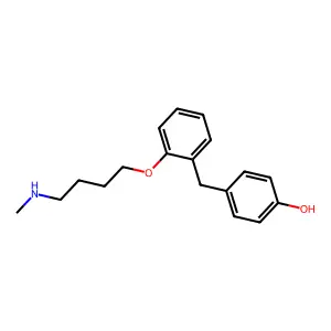 4-(2-(4-Hydroxybenzyl)-phenoxy)-N-methylbutylamine structure