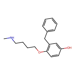 4-(2-benzyl-4-hydroxy)phenoxy-N-methylbutylamine structure