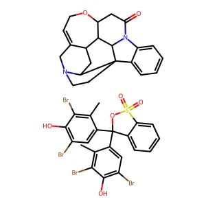Phenol, 4,4'-(3H-2,1-benzoxathiol-3-ylidene)bis(2,6-dibromo-3-methyl-, S,S-dioxide, compd. with strychnidin-10-one (1:1) structure