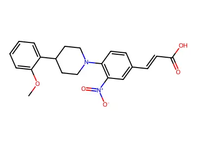3-{4-[4-(2-Methoxyphenyl)piperidino]-3-nitrophenyl}acrylic acid structure