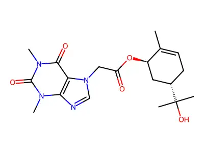 Theophylline-7-acetic acid ester of d,l-trans-sobrerol structure