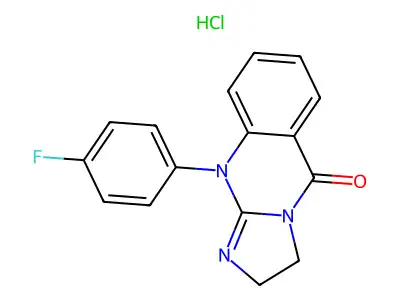 Imidazo(2,1-b)quinazolin-5(3H)-one, 2,10-dihydro-10-(p-fluorophenyl)-, hydrochloride structure