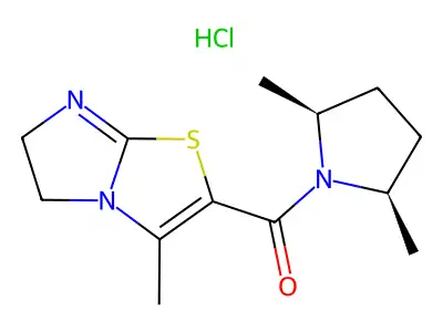 Imidazo(2,1-b)thiazole, 5,6-dihydro-2-(2,5-dimethyl-1-pyrrolidinylcarbonyl)-3-methyl-, hydrochloride, (Z)- structure