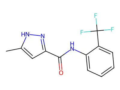 1H-Pyrazole-3-carboxamide, 5-methyl-N-(2-(trifluoromethyl)phenyl)- structure