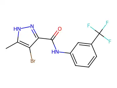1H-Pyrazolecarboxamide, 4-bromo-5-methyl-N-(3-(trifluoromethyl)phenyl)- structure