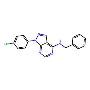 N-benzyl-1-(4-chlorophenyl)-1H-pyrazolo[3,4-d]pyrimidin-4-amine structure