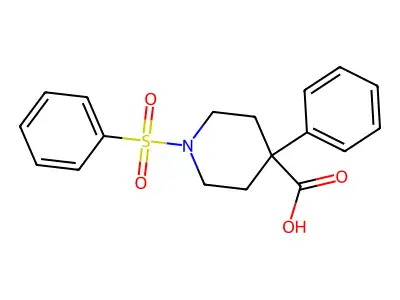 1-(Benzenesulfonyl)-4-phenylpiperidine-4-carboxylic acid structure