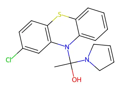 1-(2-Chloro-10H-phenothiazin-10-yl)-1-(2,5-dihydro-1H-pyrrol-1-yl)ethan-1-ol structure