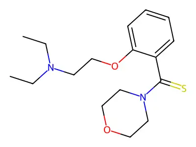 Morpholine, 4-(o-(2-(diethylamino)ethoxy)thiobenzoyl)- structure