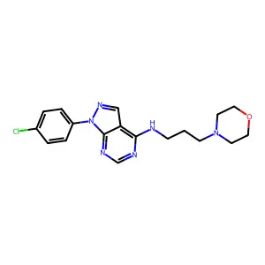 1-(4-chlorophenyl)-N-(3-morpholin-4-ylpropyl)pyrazolo[3,4-d]pyrimidin-4-amine structure