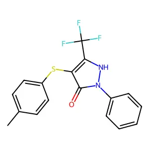1-phenyl-4-(p-tolylthio)-3-(trifluoromethyl)-1H-pyrazol-5-ol structure