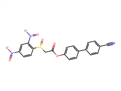 4'-Cyano[1,1'-biphenyl]-4-yl (2,4-dinitrobenzene-1-sulfinyl)acetate structure