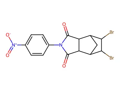5,6-dibromo-2-(4-nitrophenyl)hexahydro-1H-4,7-methanoisoindole-1,3(2H)-dione structure