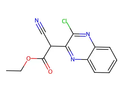 Ethyl 2-(3-chloroquinoxalin-2-yl)-2-cyanoacetate structure