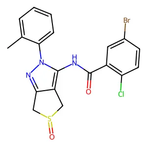5-bromo-2-chloro-N-[2-(2-methylphenyl)-5-oxo-4,6-dihydrothieno[3,4-c]pyrazol-3-yl]benzamide structure